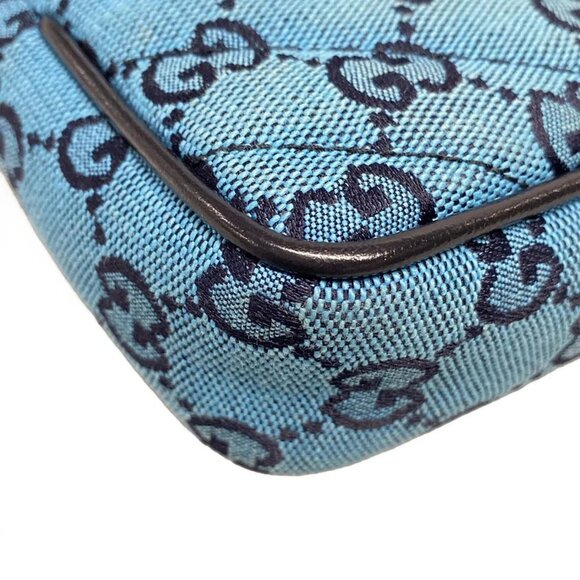 Auth GUCCI GG Marmont Quilted Leather Super Mini Bag 476433 Blue Dark Navy - Picture 3 of 16